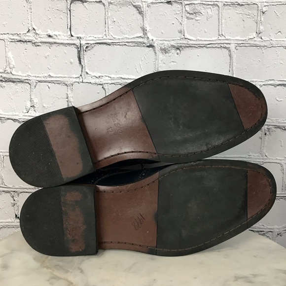 La Milano Patina Collection Mens Leather Blue Oxford Wingtip Boots Size 12 LZ181 - Picture 7 of 13